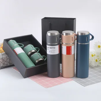 Customized Logo 4-pack Set Vacuum Flask Double Wall Thermos Insulated Gife Mug Stainless Steel Water Bottle