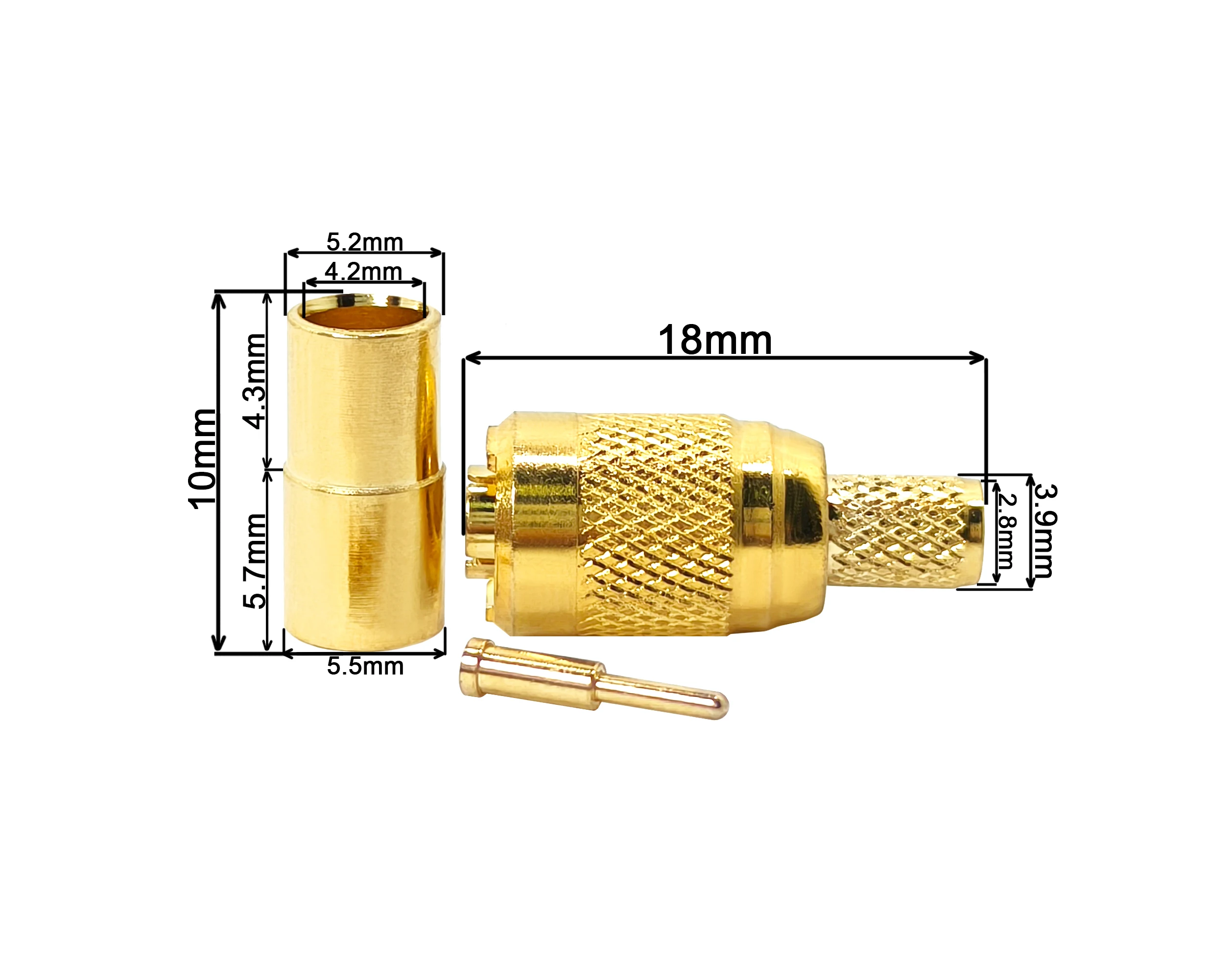 RF Coaxial 12-32 Male Gold Plated Connector