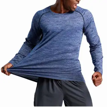 Wholesale long sleeve men sweat activated cool dry fit gym sports cationic fabric plain t shirts