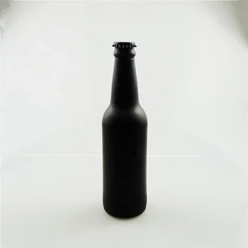 Empty Matte Black Glass Beer Bottles 330ml With Black Crown Cap - Buy