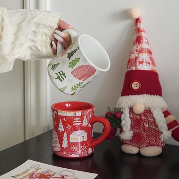 2024 Hot Sale Christmas Coffee Mugs House Light Luxury Ceramic Christmas Mug