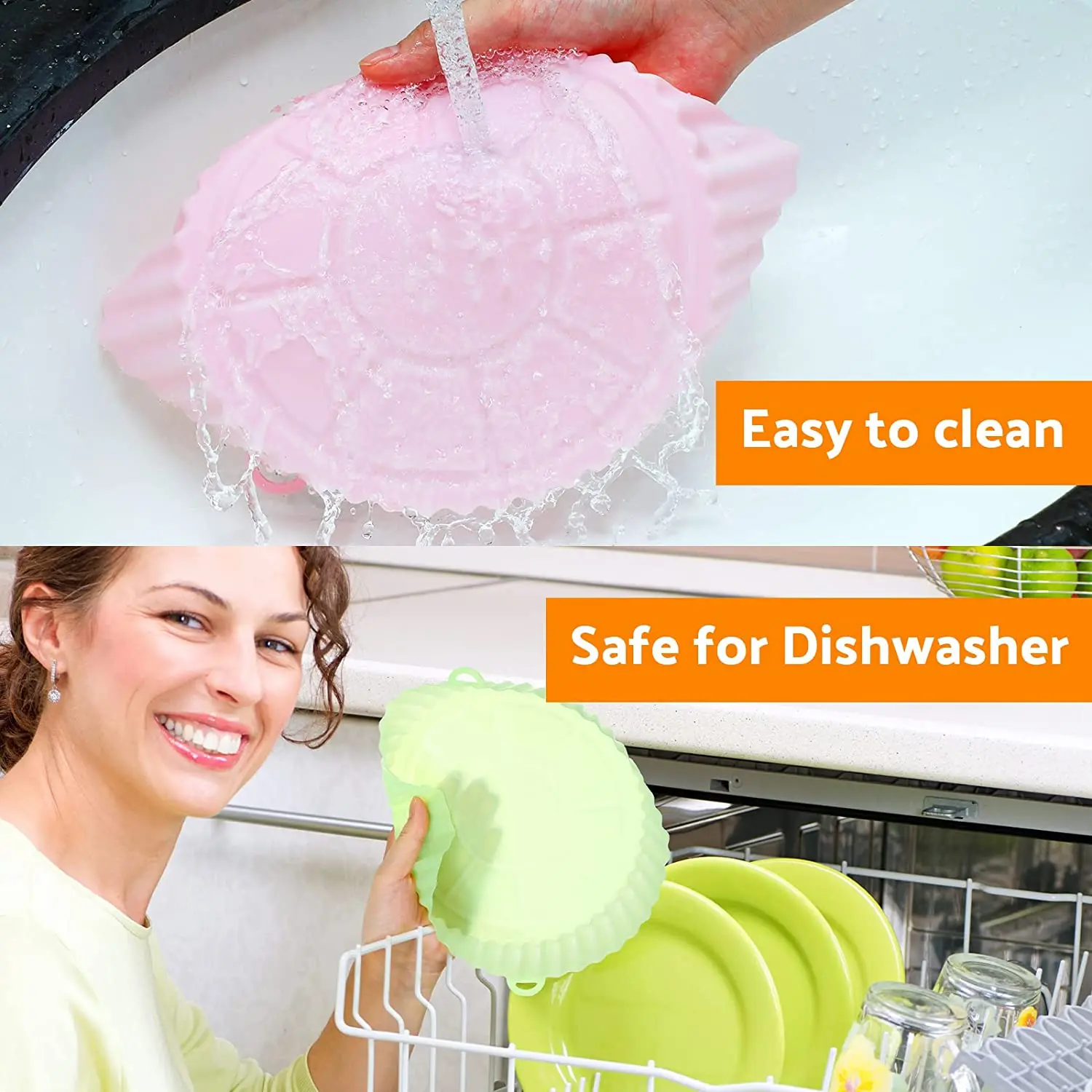 80 Grams 8 Inch Reusable Air Fryer Silicone Liners,Kitchen Gadgets