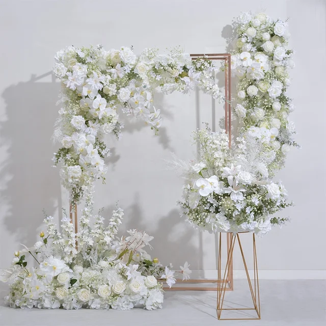 Elegant White Fake Flowers Arrangement for Party Weddings