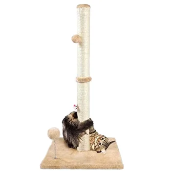 Popular Perfect Cute Cat Interactive Ball Toys Sturdy Base Cat Tree Scratch Post for Indoor Kitty