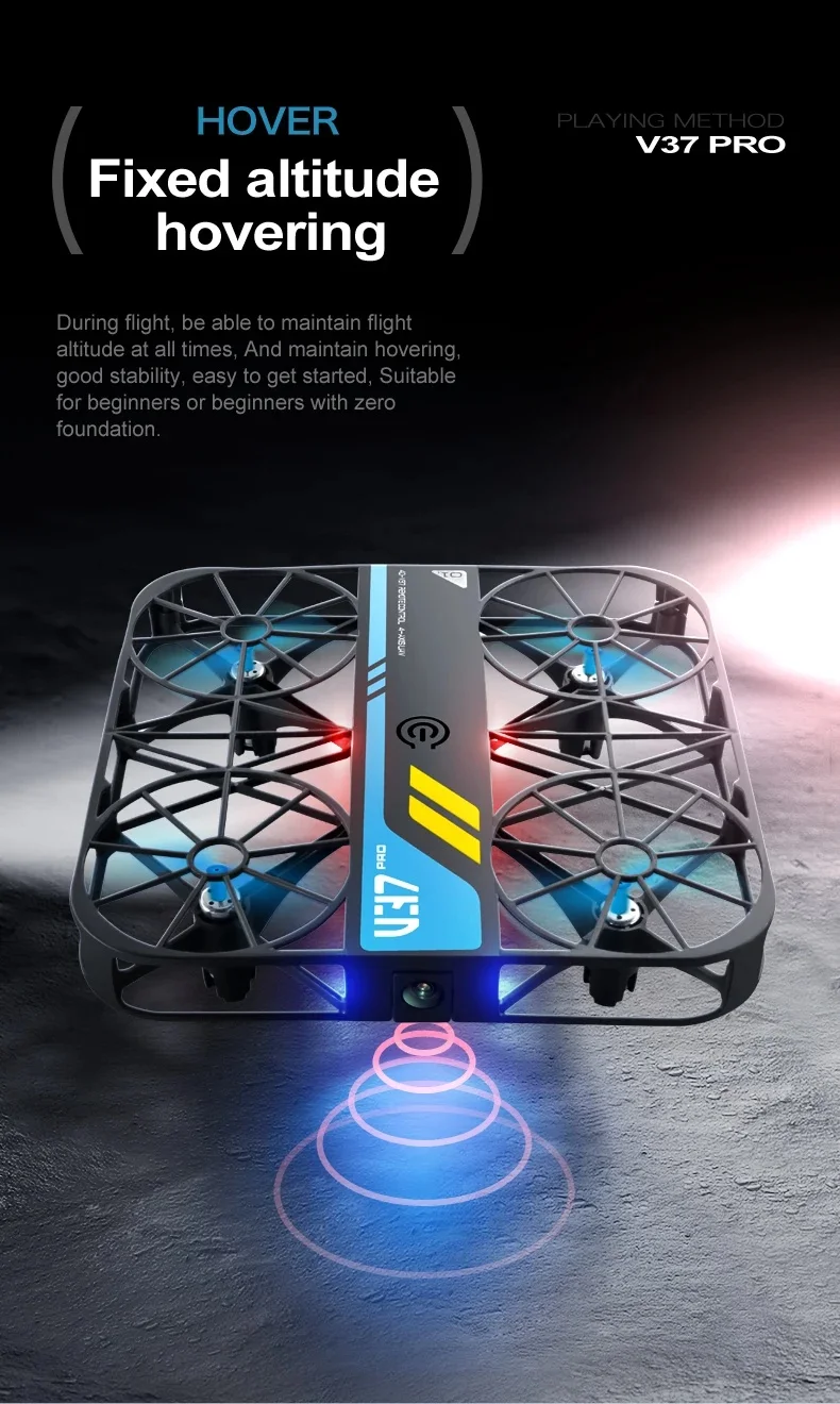 Factory V37 Pro Square Drone 4K HD Camera FPV Live Video Gravity Sensor One Key Take-off Remote Control Small Selfie Drone Toys