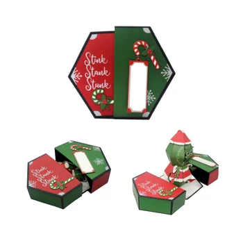 Custom Santa Claus Pop Up Box Greeting Card Gift for Christmas New arrival 3D Santa Prank Merry Christmas Handmade BOX Card