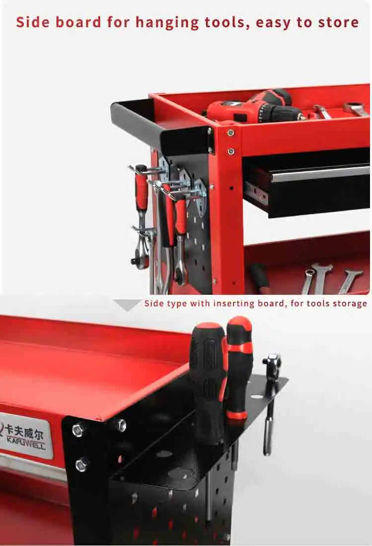 Kafuwell Pk3377t Three Tray Car Heavy Duty Tool Trolley Tools