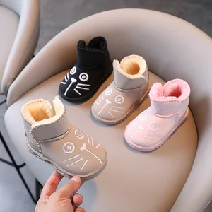 Cartoon Design Baby Boys Quality Boots Wholesale Pink Fluffy Shoes for Girls Children Fashion Toddler Kids Winter Snow Boots