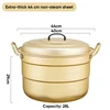 44cm/28l-aluminio amarillo extra grueso-sin bandeja para cocinar al vapor
