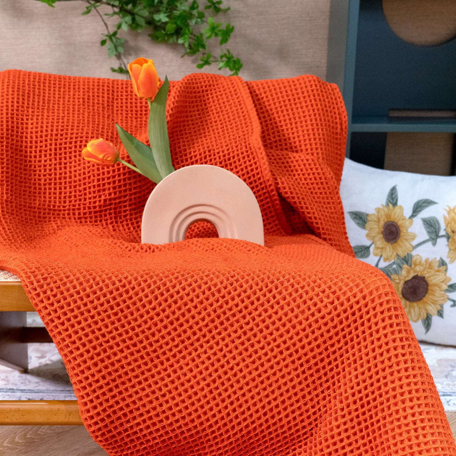 Hot Sale 100 Organic Cotton Waffle Weave Thermal Blanket Hospital Blanket Bed Blanket Buy New