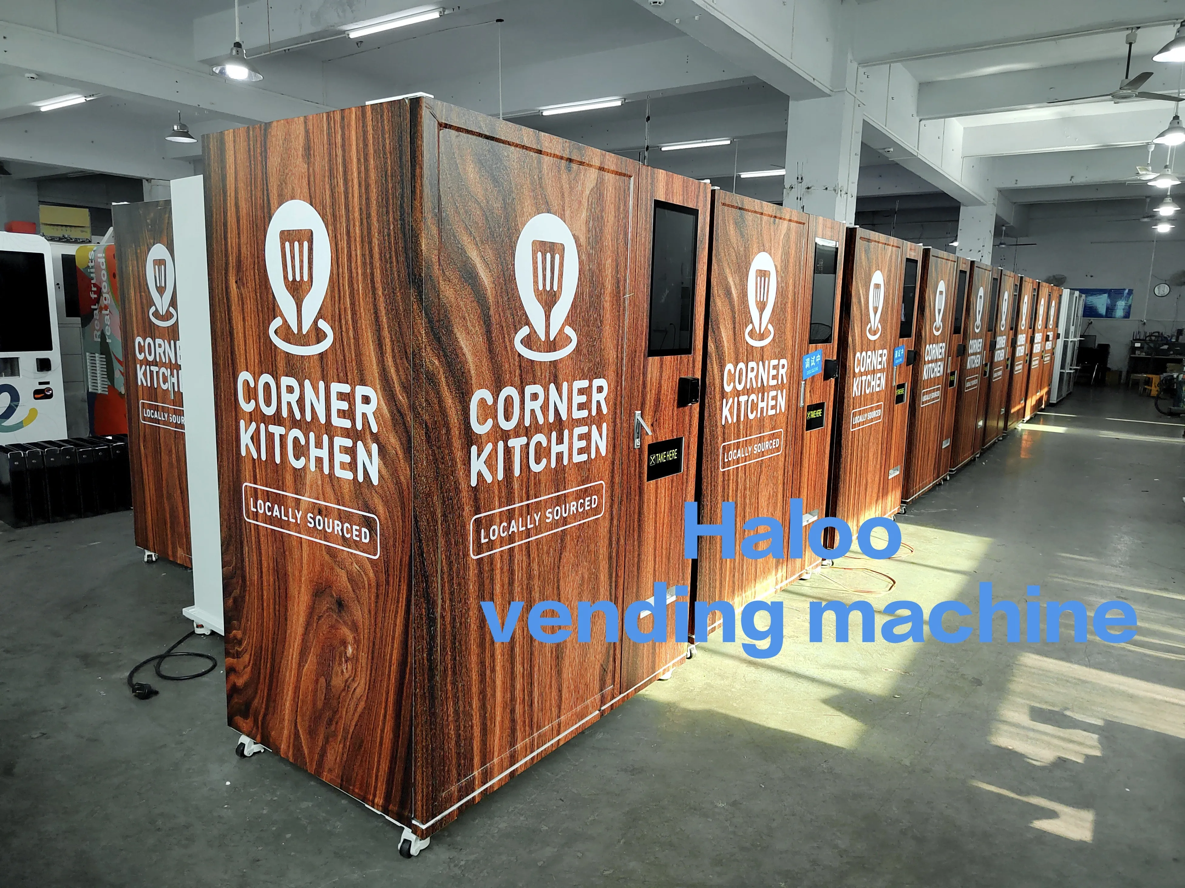 Haloo Vending Machine Supplier Microwave Heating Hot Food Vending Machine Automatic Fast Food Vending Machine for Meals Soup Hamburger Lunch Box Frozen Food