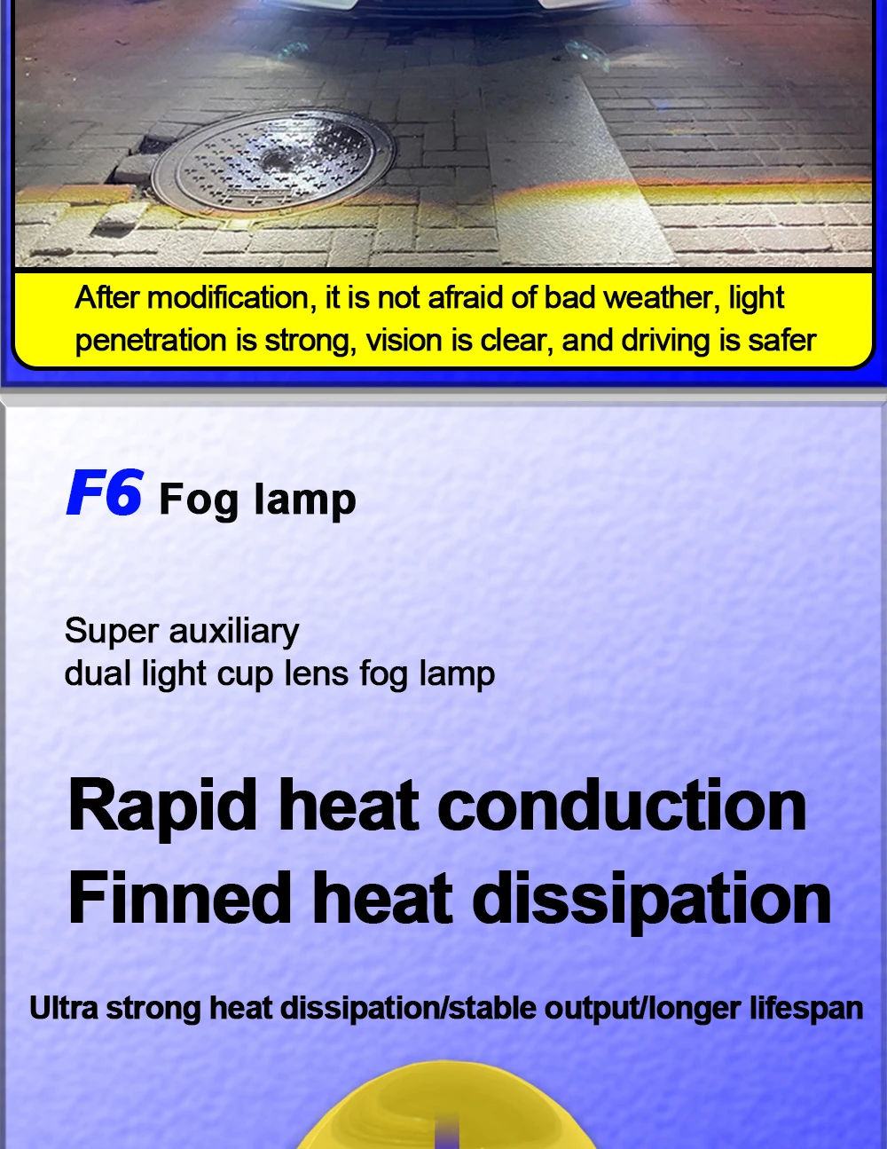 TECH-KING 3 inch 12V 45W/50W 6000K Car Bi LED Projector Lens Fog Light For Toyota Camry Corolla Prius Universal kit Fog lamp