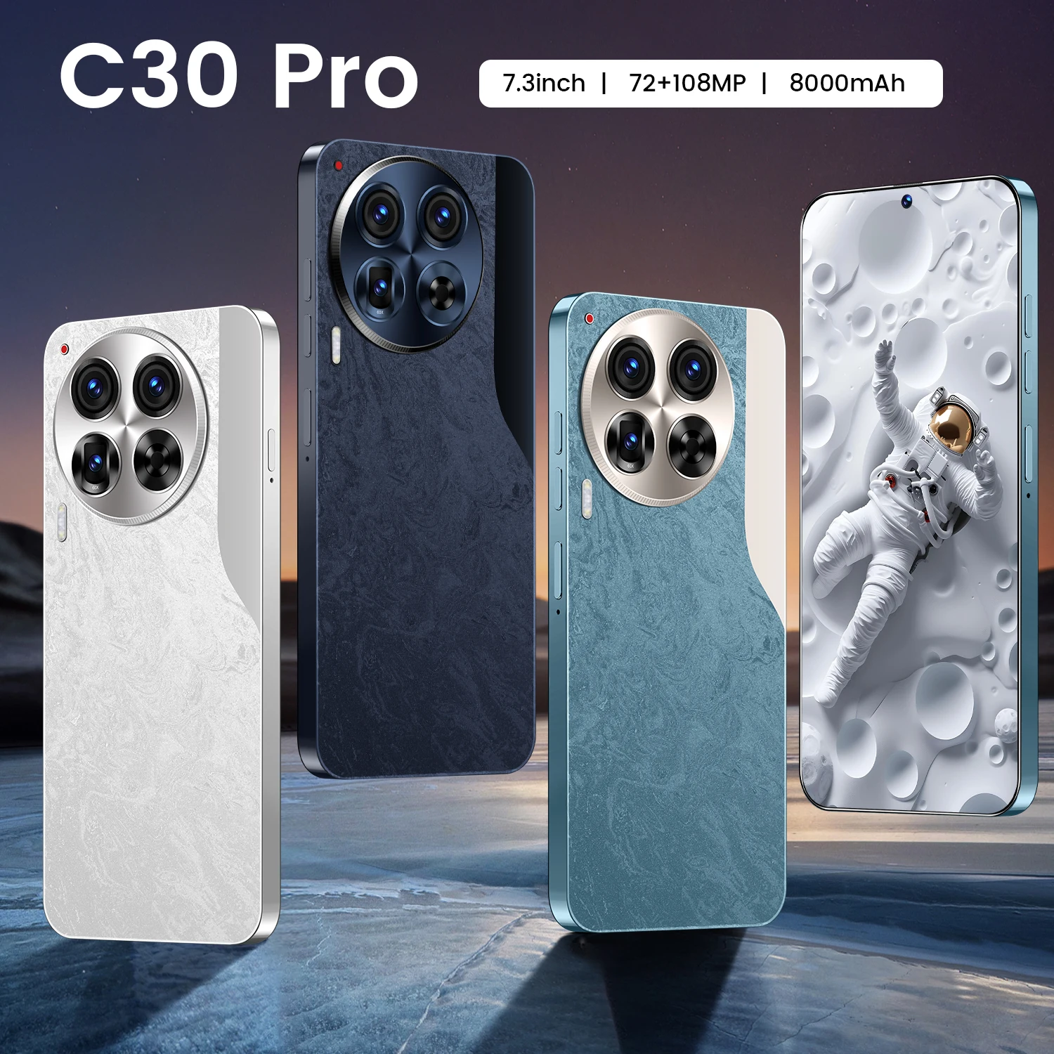 Unlock the FutureC30 Android 5G  Smartphone With 16GB RAM 1TB Storage Dual SIM Face Recognition and Fingerprint Security