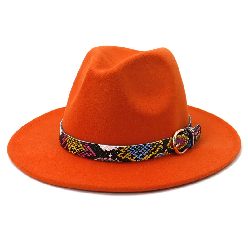 orange fedora hat womens