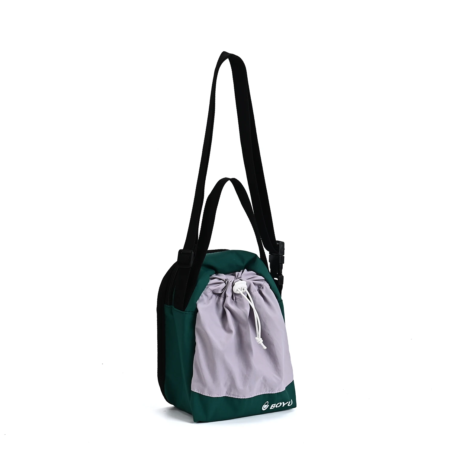 Custom LOGO Drawstring Portable Crossbody Bag for Outdoor Nylon Hand Bags Ladies Fashion Shopping Bags factory