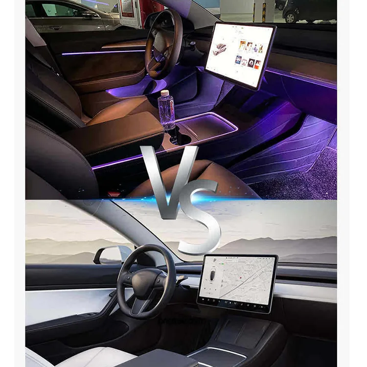 テスラ Model 3/Y 用LEDネオンライトカーアクセサリー カー装飾