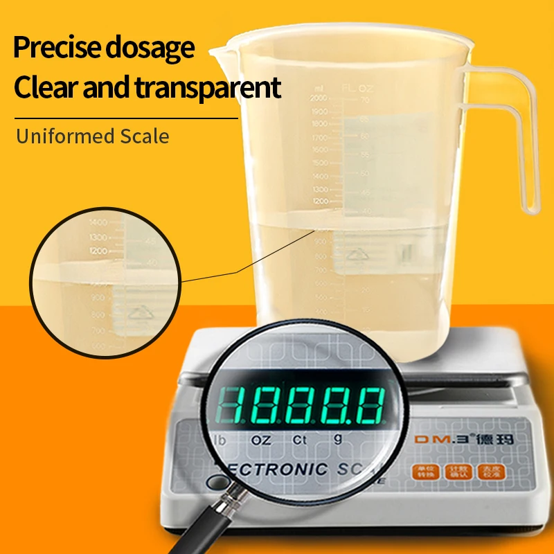 Bakest Pp Plastic Transparent Liquid Measuring Jug With 250ml/500ml/1l/2l/5l Oz/liters/litre Graduated Measurements Cup Jugs Set