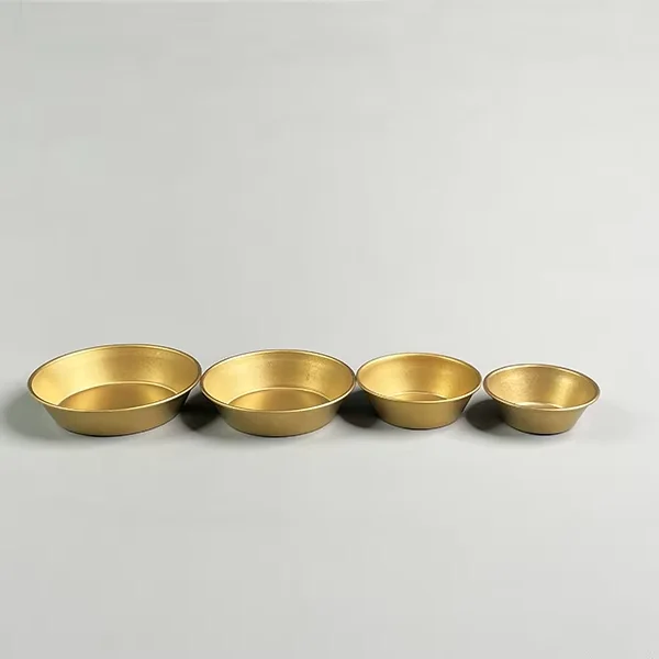 Hui-e High Quality 304 Stainless Steel Kitchen Accessories Vintage Gold Reusable Egg Tart Cupcake Molds for Baking Pastry Tools