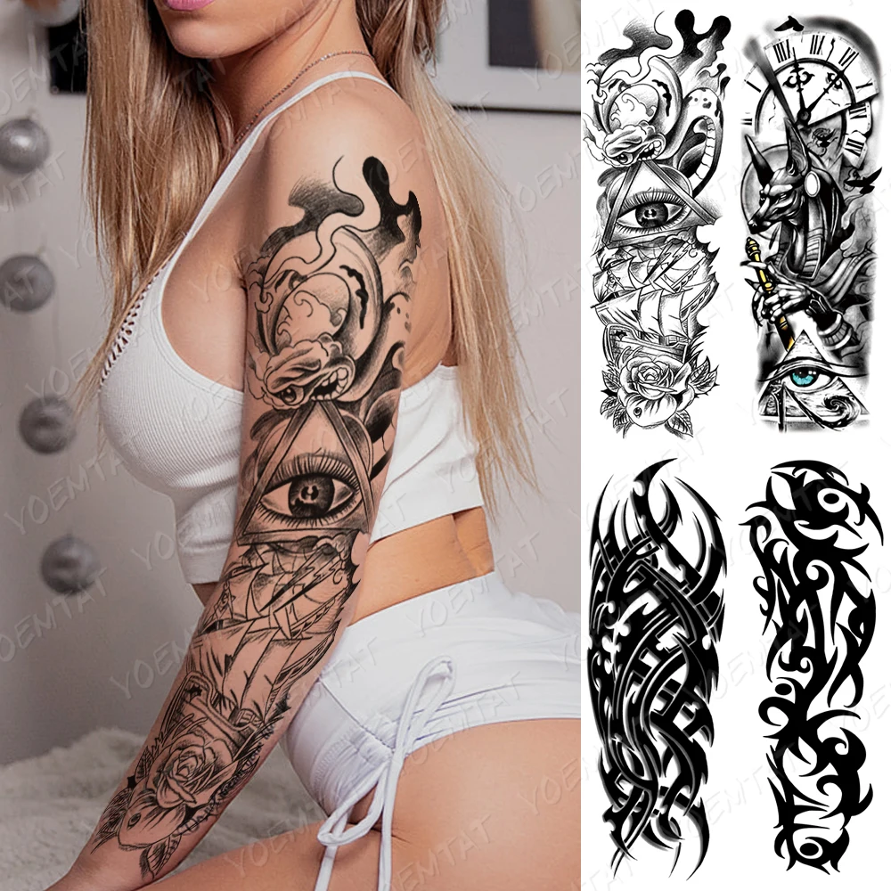 Buy Aztec Polynesian Temporary Tattoo Sleeve Transfer  Full Arm Tribal  Waterproof Fake Tattoo Sticker for Men Women  By Delusion Tattoos Online  at desertcartINDIA