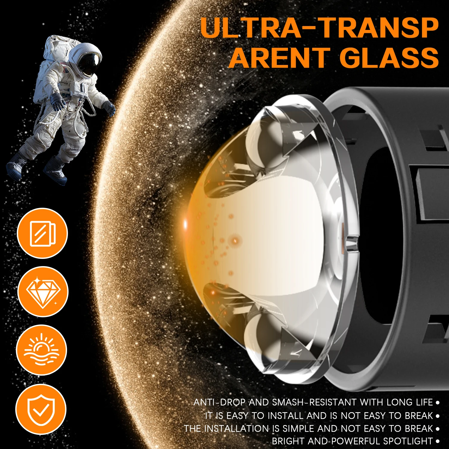 Customized 150W Bi LED Projector Lens Headlight High and Low Beam 3 Inch Headlights with Lossless Installation Projector Lens