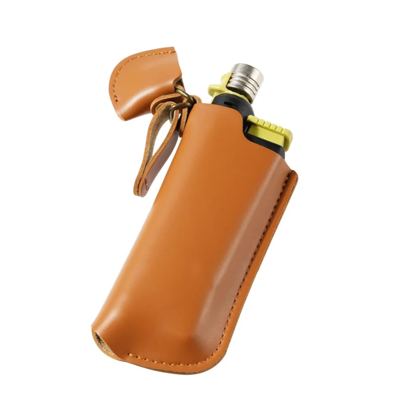 Wholesale Wholesale PU Leather Torch Lighter Sleeve Holder Camping Flame Lighter  Cover Custom Lighter Case for Bic Clipper From m.