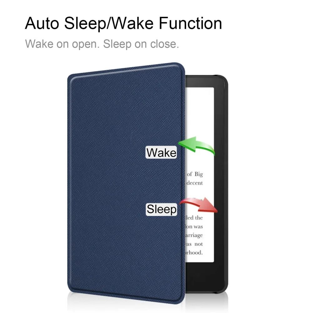 product solid color case only for kindle voyage released in 2014 cross texture protective case automatic wake sleep function laudtec-4