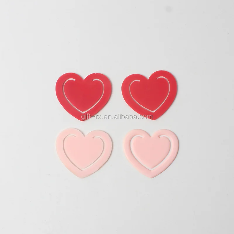 Горячая распродажа, Заказная пластиковая Закладка в форме сердца для офиса и школьных принадлежностей