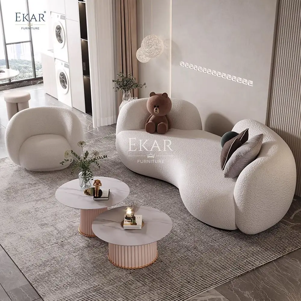 product new design luxury sofa curved crescent shaped high density foam sofa for modern living spaces designer sofa l-61