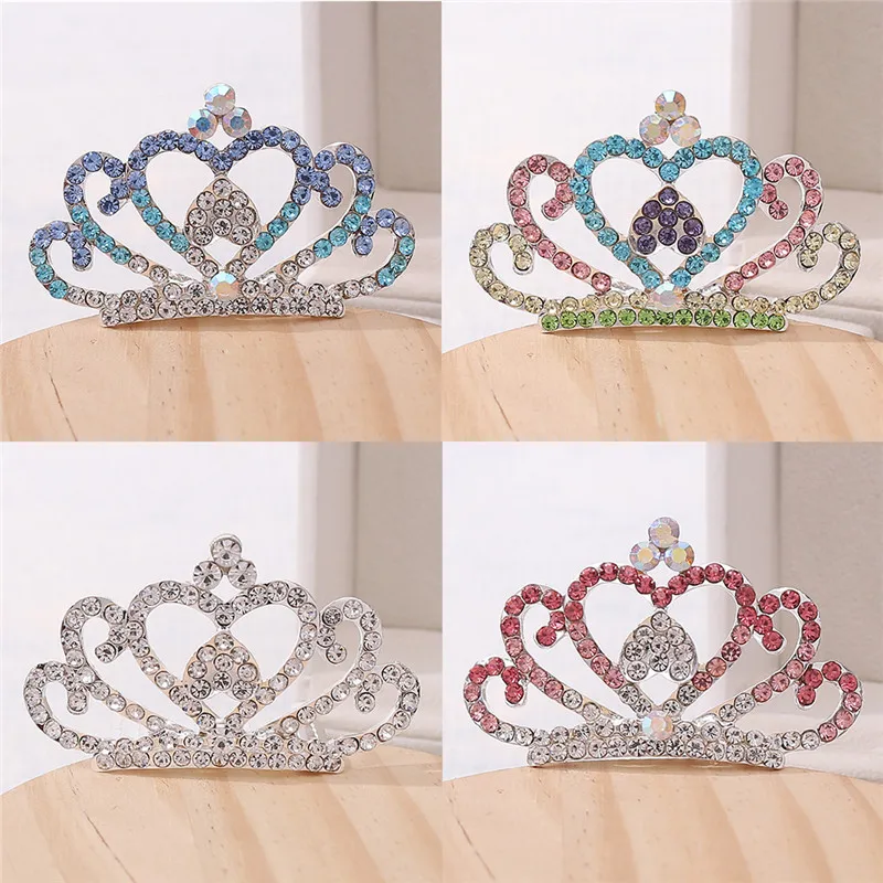 K002 Diamond Tiara Crown for Kids - Love Heart Shape Tiaras