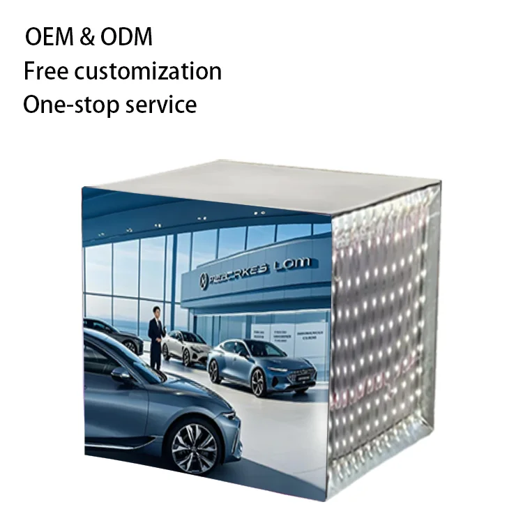 Outdoor Full Color Magic Square Led Display Cool Cube Led Light Box Sign for Advertising Light Box Shop Exhibition factory