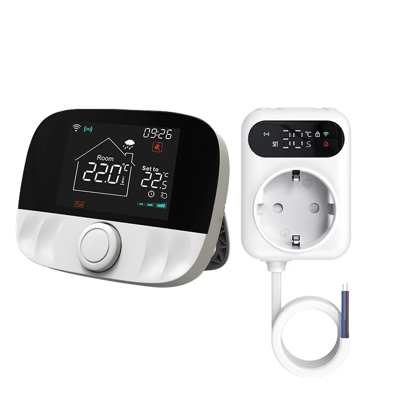 Tuya Smart Home Modern Desktop RF Wi-Fi Wireless Thermostat Wall-Hung Gas  Boiler WiFi Floor Heating Plug-In Socket Receiver