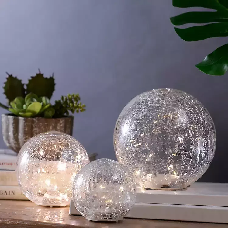 lighted crackle glass balls