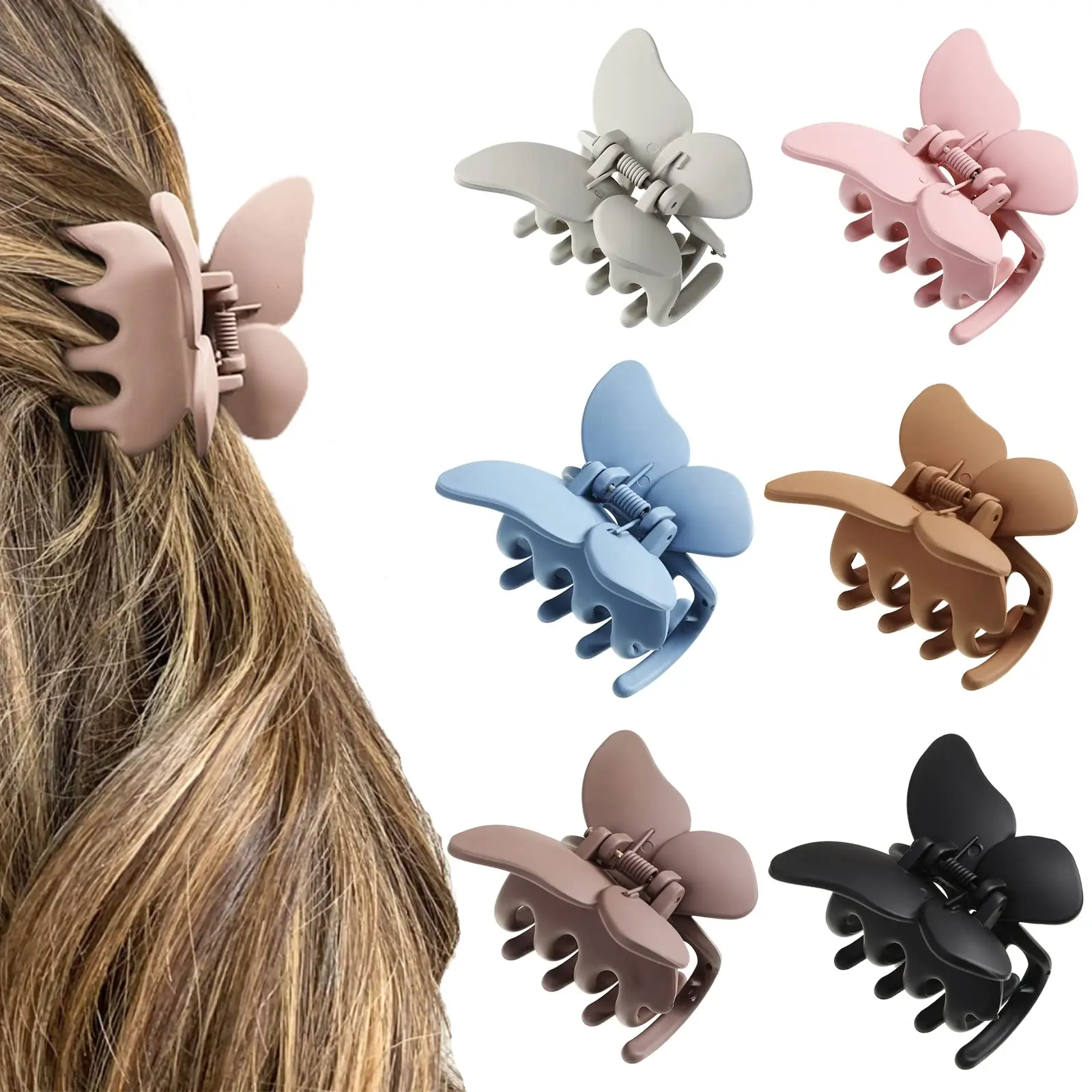 2 Pcs Korean Fashion Women Beautiful Color Butterfly Hair Claw Clips US SELLER 