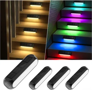 Vertak Waterproof Solar Powered Fence Lights Outdoor Deck Led Step Lights Stair Garden Solar Fence Lights