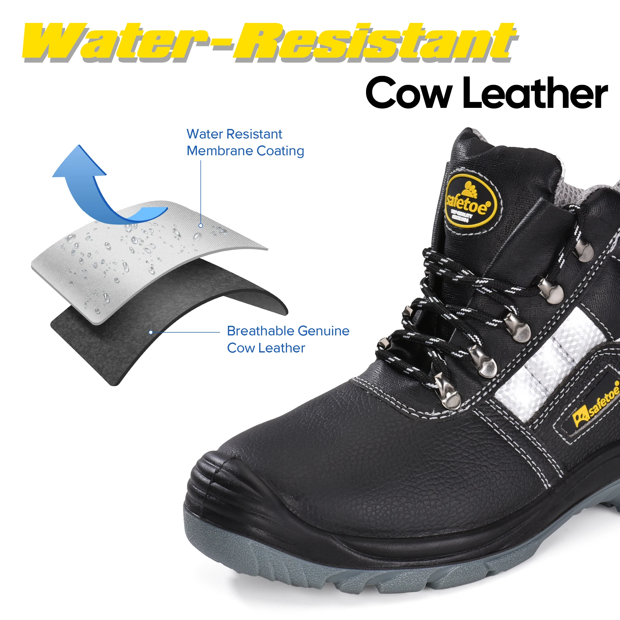 CE Approved  S3 SRC Rated Safety Work Boots with CE VortiGard Steel Toe Certificate
