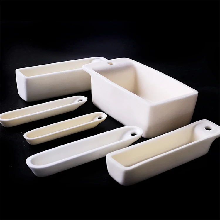 SINTYRON High Temperature Resistant High Purity square Al2o3 Alumina Ceramic Evaporating Combustion Boat Crucible for Lab Use