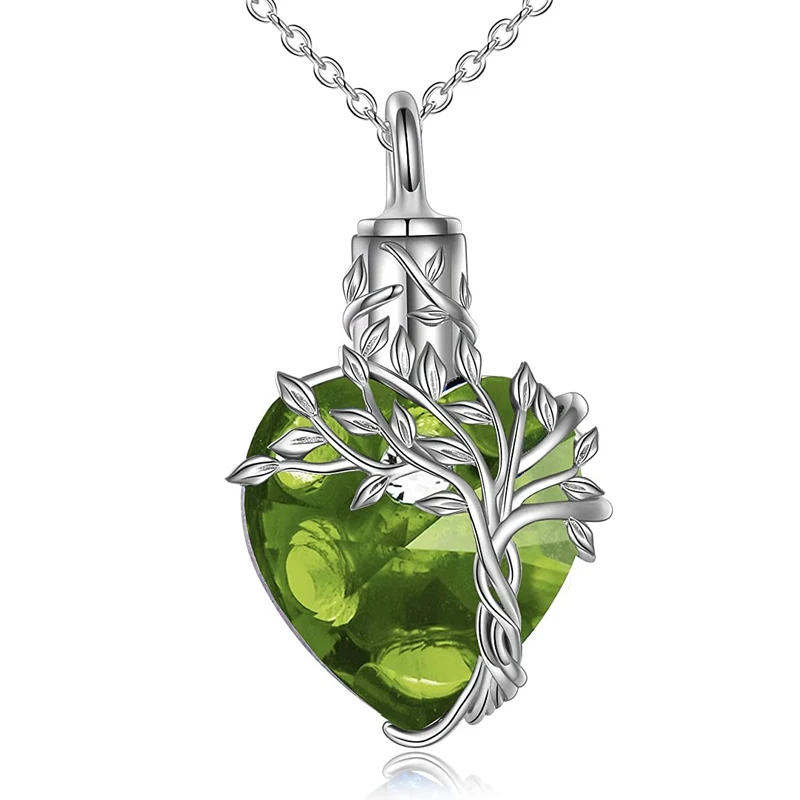 Collana Urna A Cuore Con Albero Della Vita – Gioiello Crematorio In Acciaio Inox Per Ceneri – Regalo Commemorativo Donna - 2