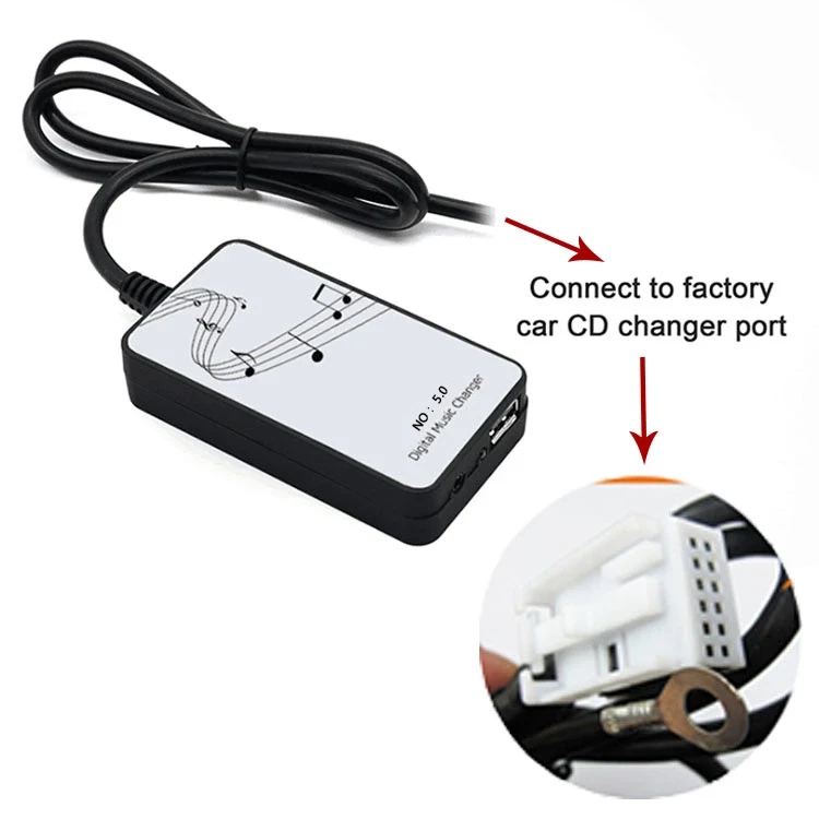 Syuan Digital Music Changer Connect to Factory Car CD Changer Pot Apply to Toyota Lexus Mazda Ford AUDI
