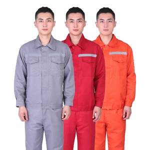 Wholesale Custom Reflective Safety Clothing Suit Uniforms Workwear Mechanical Factory Workshop Repair Overall Work Clothes Set