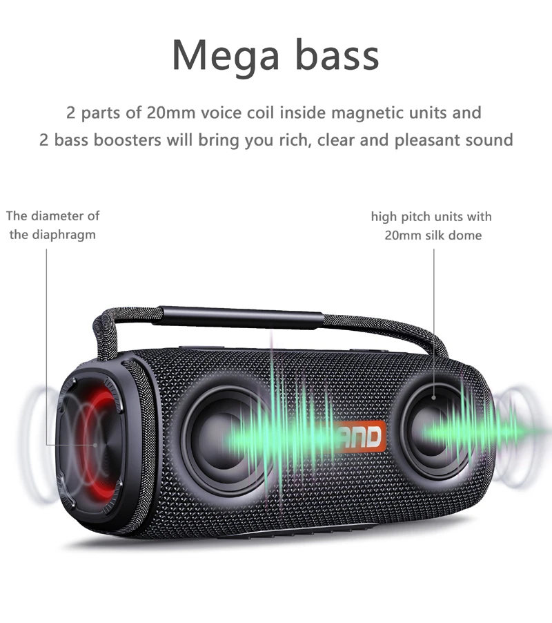 New Products 40w Fabric Super Bass Portable Speaker Wireless Bluetooth ...