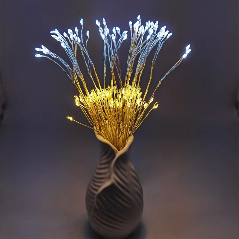 120L Cooper Wire Christmas Decoration Rechargeable Starburst Fireworks Outdoor Fairy String Light with Remote