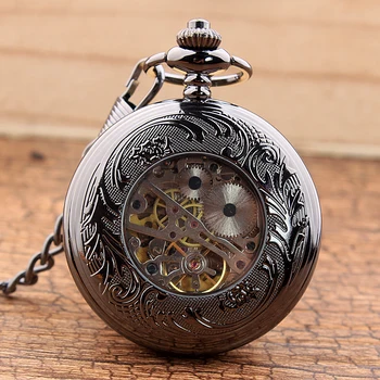 Orologio Da Taschino Steampunk Automatico Bronzo - Meccanico Con Catena, Vintage P2062C