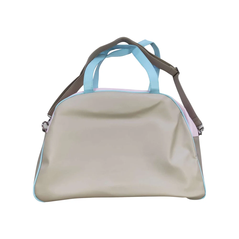 BA0066 Boutique Accessories High-capacity Let's Go Flocked Printed Pollen  Brown Zipper Crossbody Beige PU Leather Handbag - Main Image