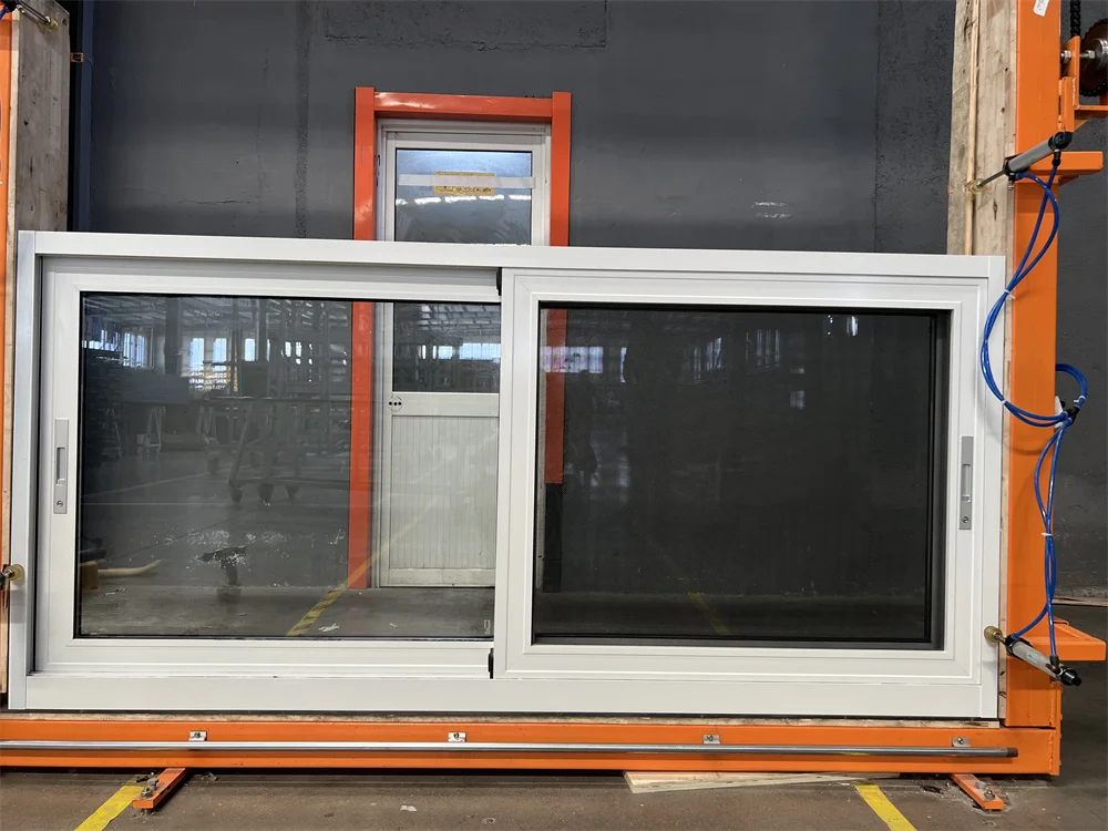 Minglei Aluminum Thermal Break Double Glazed Tempered Glass Sliding Windows Steel Fly Screen Mosquito Netting manufacture