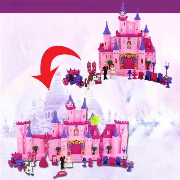 Brinquedos casa de boneca com música led luz em miniatura móveis acessórios  da boneca castelo musical dollhouse modelo de brinquedo para meninas  presente - AliExpress