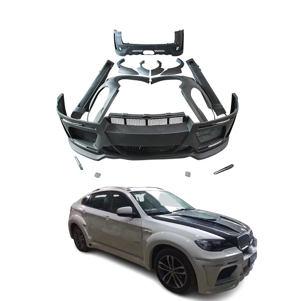 High Quality 08-14 for BMW X6 E71 Style Body Kit New Perfectly Front Bumper Rear Bumper Side Skirts Wheel Eyebrow Upgrade