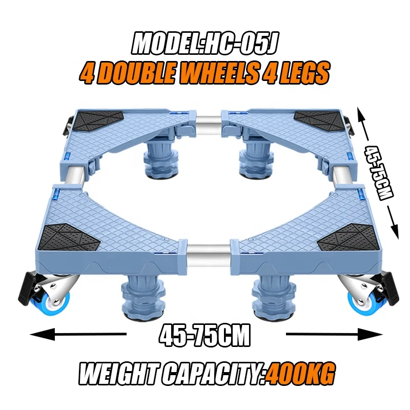 Mobile Washing Machine Lifting Base with 4 Locking Wheels