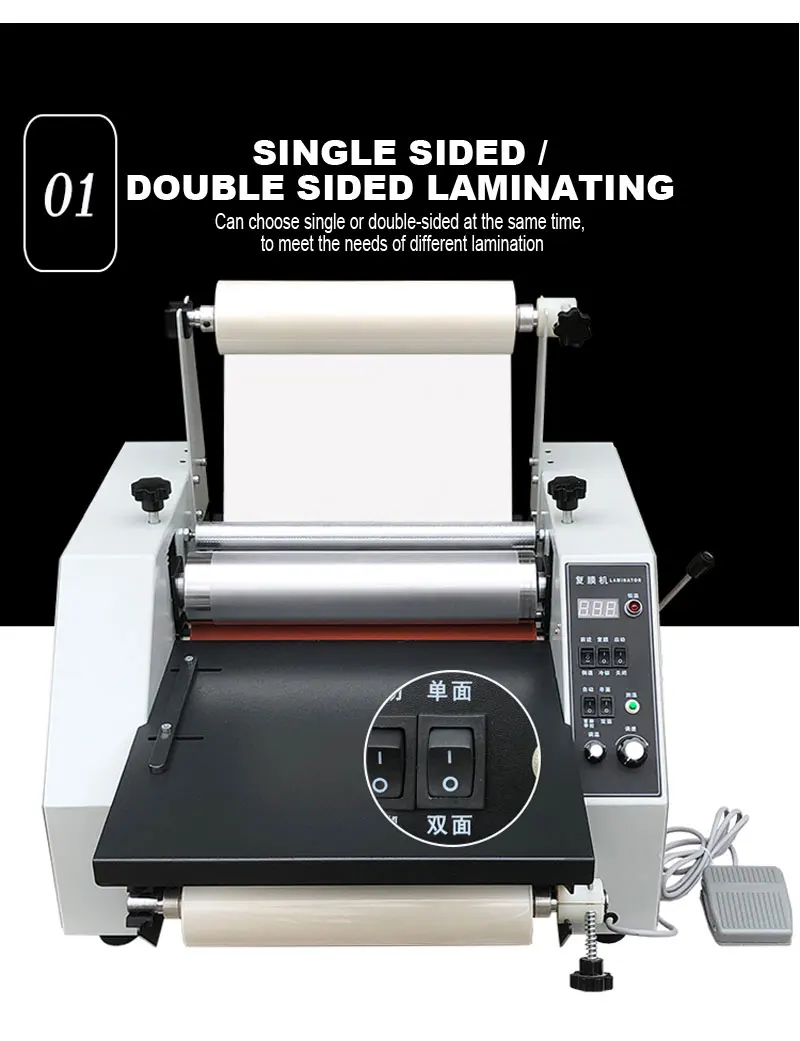 450mm Electric Laminating Machine Large Steel Laminating Equipment  Hot Cold Film Roll Bopp Label  Laminating Machine