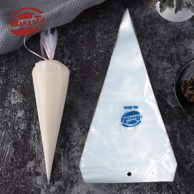 BAKEST Hot Sale Piping Bag Plastic Decorating Cake Cream Tools Disposable Custom Printed Pastry Bags Transparent Eco-friendly