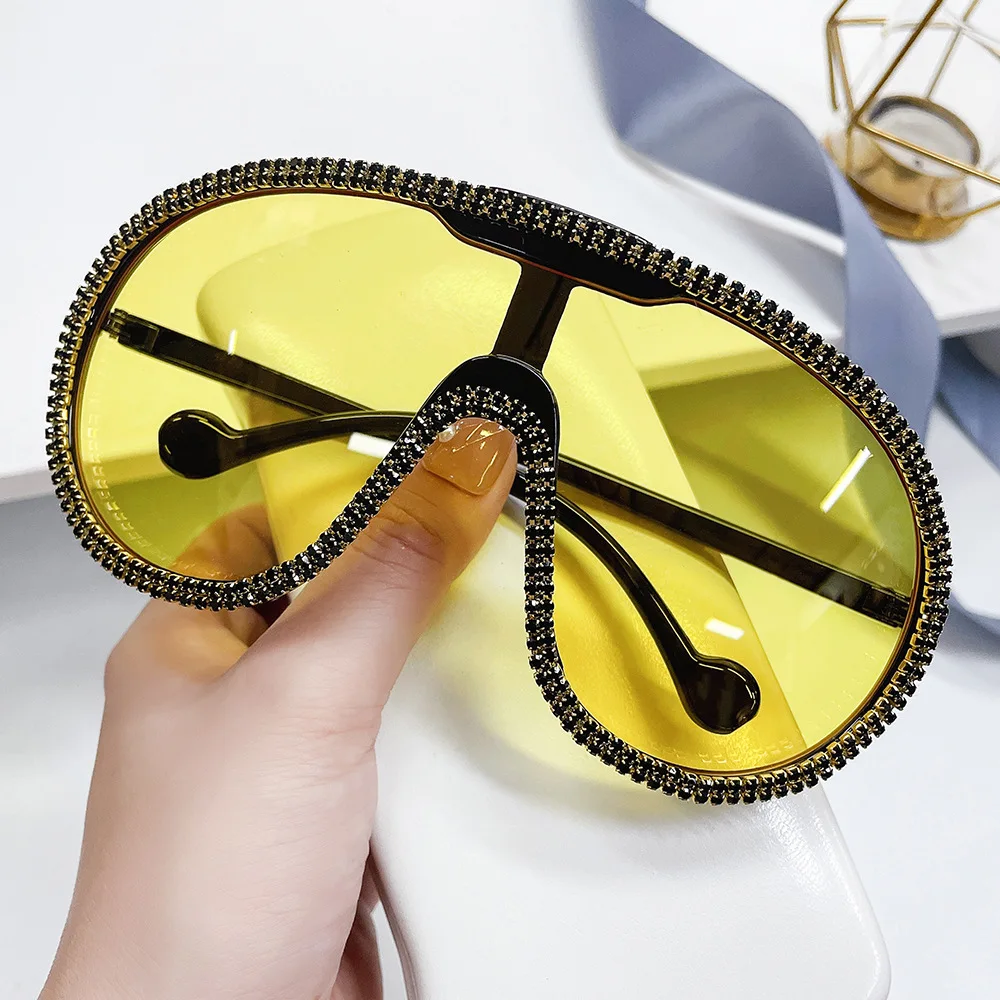 Yellow Oval Bulk Plastic Onepiece Lens High Quality Big Frame